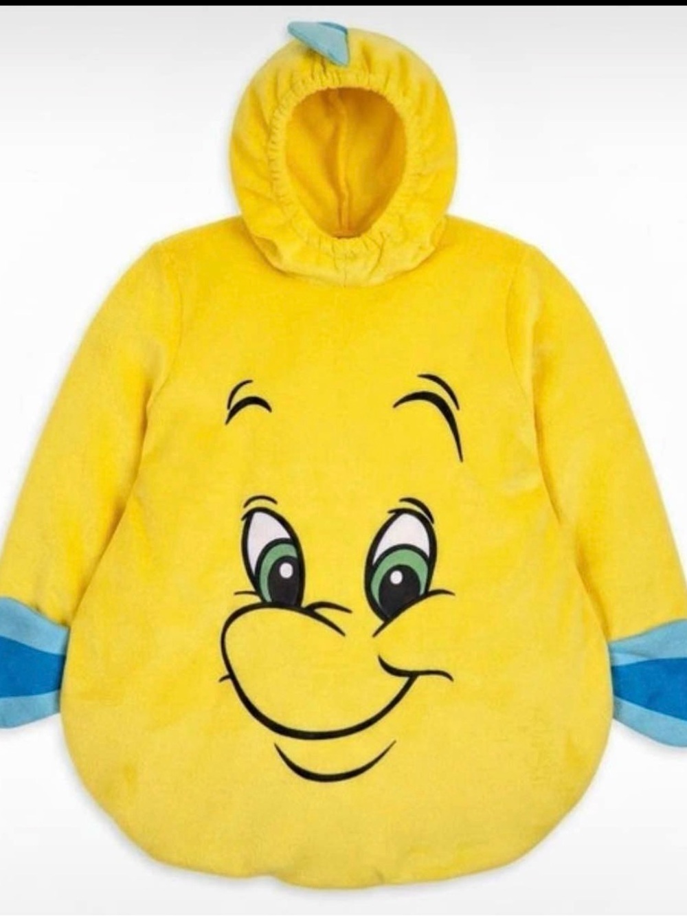 Yellow Plush Character Hoodie with Smiling Face
